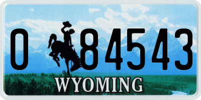 WY license plate 084543
