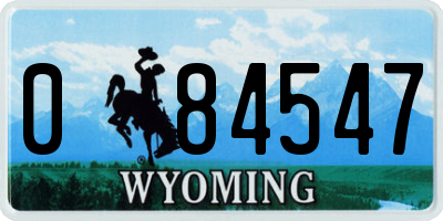 WY license plate 084547