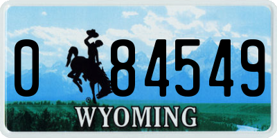 WY license plate 084549