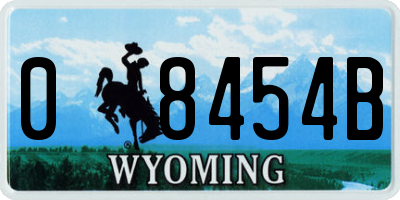WY license plate 08454B