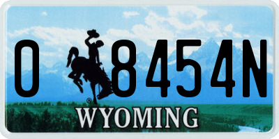 WY license plate 08454N