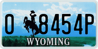 WY license plate 08454P