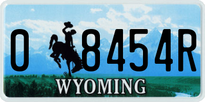 WY license plate 08454R
