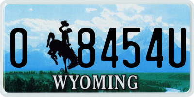 WY license plate 08454U