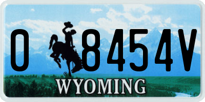 WY license plate 08454V