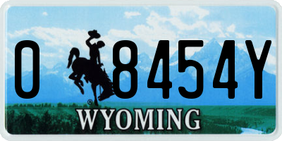 WY license plate 08454Y