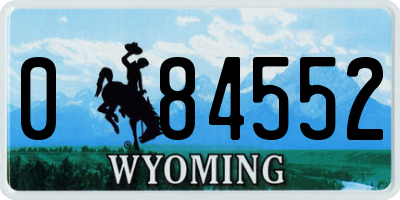 WY license plate 084552