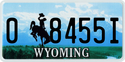 WY license plate 08455I