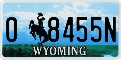WY license plate 08455N