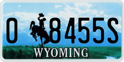 WY license plate 08455S