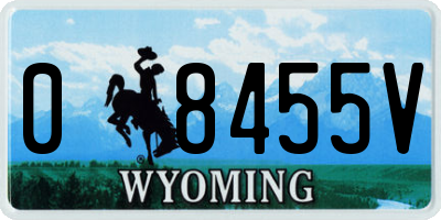 WY license plate 08455V