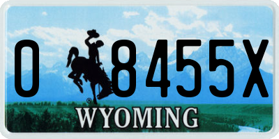WY license plate 08455X