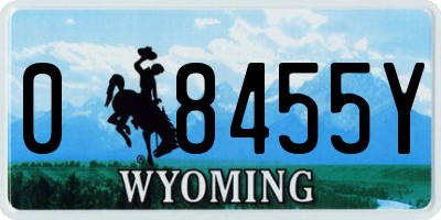 WY license plate 08455Y