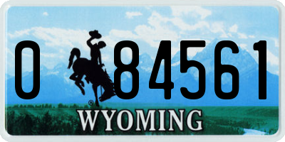 WY license plate 084561
