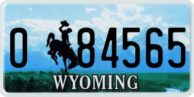 WY license plate 084565