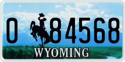 WY license plate 084568