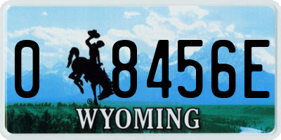 WY license plate 08456E