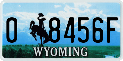 WY license plate 08456F