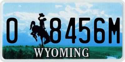 WY license plate 08456M