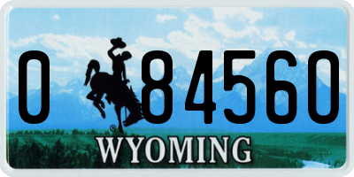 WY license plate 08456O