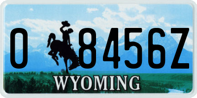 WY license plate 08456Z