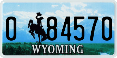 WY license plate 084570