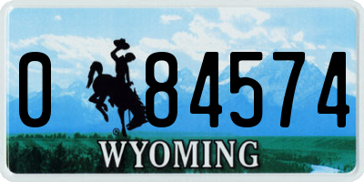 WY license plate 084574