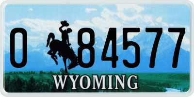 WY license plate 084577