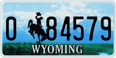 WY license plate 084579