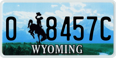 WY license plate 08457C