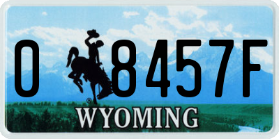 WY license plate 08457F