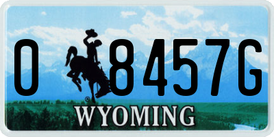 WY license plate 08457G