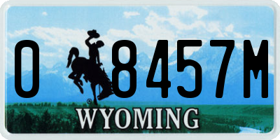 WY license plate 08457M