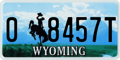 WY license plate 08457T
