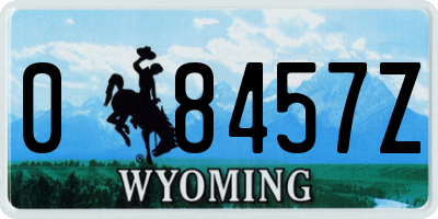 WY license plate 08457Z