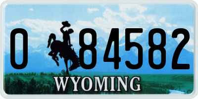 WY license plate 084582