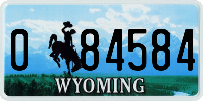 WY license plate 084584