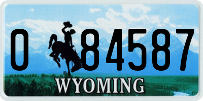WY license plate 084587