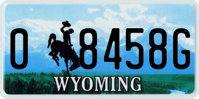 WY license plate 08458G