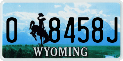 WY license plate 08458J