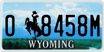 WY license plate 08458M