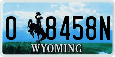 WY license plate 08458N