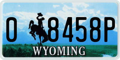 WY license plate 08458P