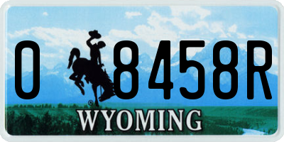 WY license plate 08458R