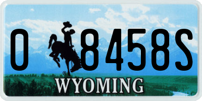 WY license plate 08458S