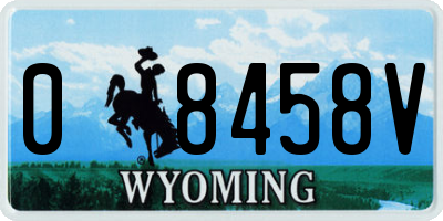 WY license plate 08458V