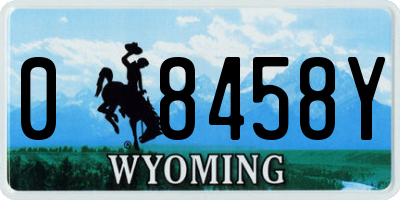 WY license plate 08458Y