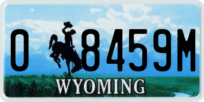WY license plate 08459M