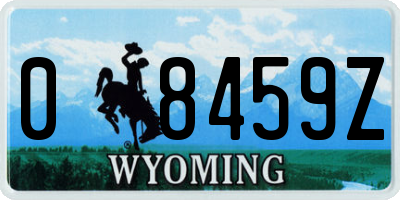 WY license plate 08459Z