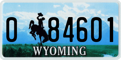 WY license plate 084601